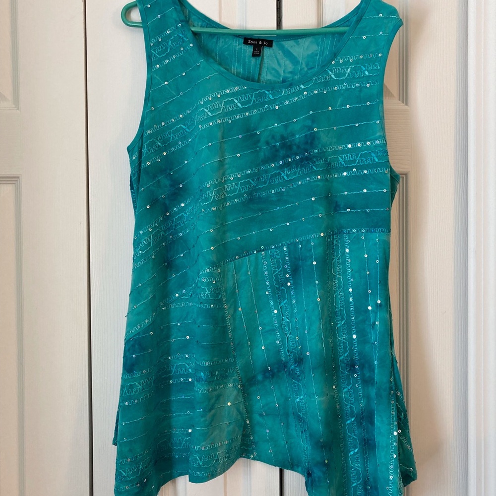 Sami & Jo Size L Green Sleeveless Top